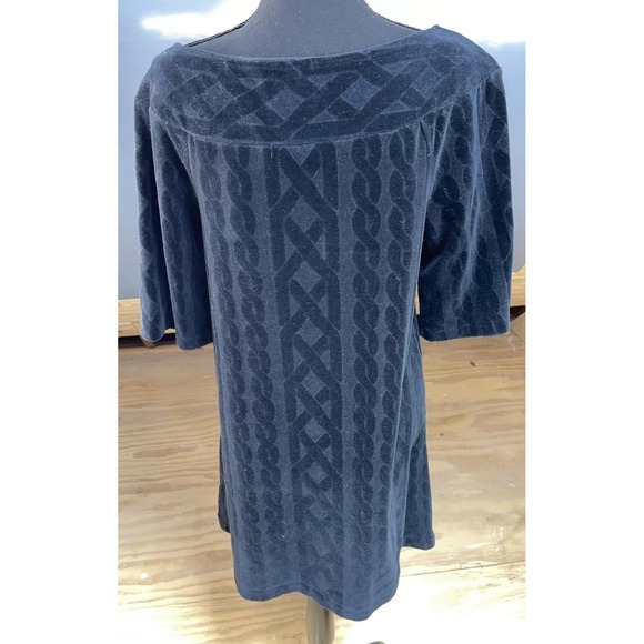 Vintage Y2K  Juicy Couture Black Velour Dress  USA L Goth - Picture 4 of 9